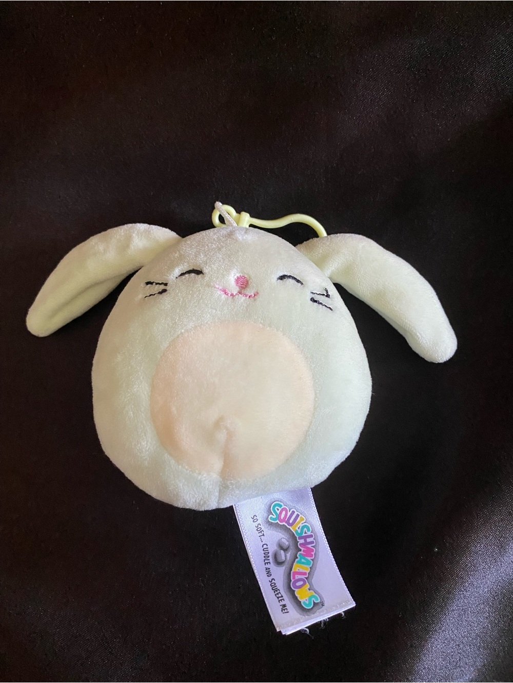 Squishmallow Isabella the mint green bunny clip on